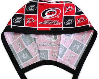 Men's Carolina Hurricanes  Squares Unlined  Surgical Medical  Scrub  Hat, Optional Sweatband