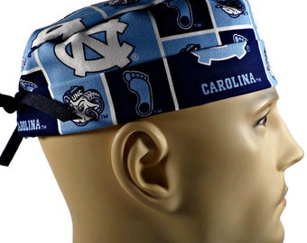 Men's North Carolina Tar Heels   Semi-Lined Cuffed or Plain Brim  Surgical Medical  Scrub Hat