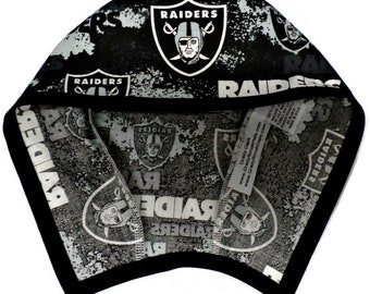 Gorro quirúrgico bicolor sin forro de los Las Vegas Raiders para hombre, con banda para el sudor opcional