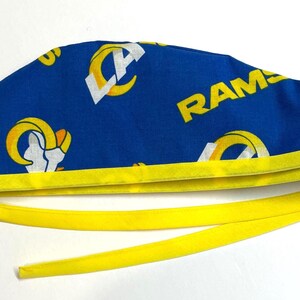 Men's LA Rams  Royal Unlined  Surgical Medical  Scrub  Hat, Optional Sweatband