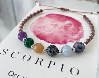 SCORPIO Zodiac Crystal Bracelet Star Sign Crystal Jewellery