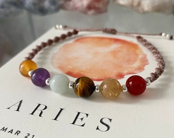 ARIES Zodiac Crystal Bracelet Birthstones Star Sign Crystal Jewellery Gift Crystal Gifts Zodiac Gifts Etsy