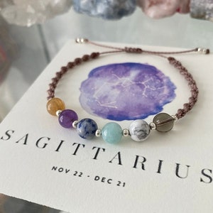 SAGITTARIUS Zodiac Crystal Bracelet - Star Sign Birthstone Gift - Crystal Jewellery Gifts - Birthday Sentimental Gift