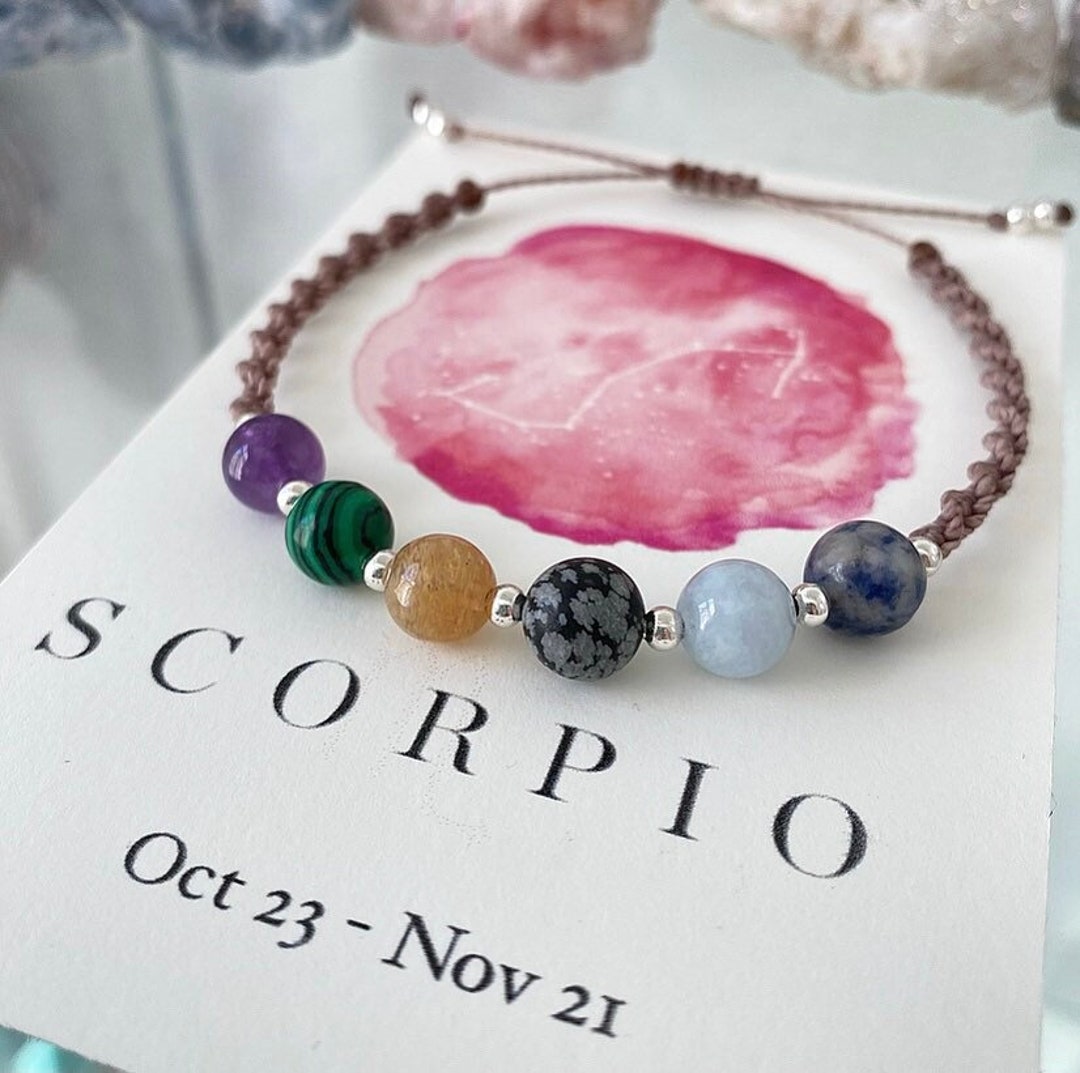 SCORPIO Zodiac Crystal Bracelet Star Sign Crystal Jewellery Gifts