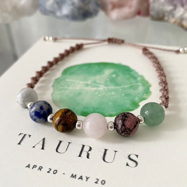 TAURUS Zodiac Crystal Bracelet  Star Sign Birthstone Gift - Crystal Jewellery Gifts - Birthday Sentimental Gift