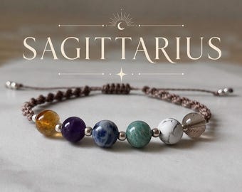 SAGITTARIUS Zodiac Crystal Bracelet - Star Sign Birthstone Gift - Crystal Jewellery Gifts - Birthday Sentimental Gift