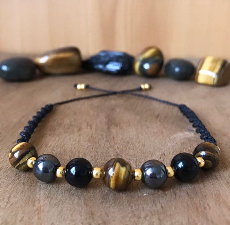 Energy Protection Crystal Bracelet - Empath Gemstone Negativity Prote…