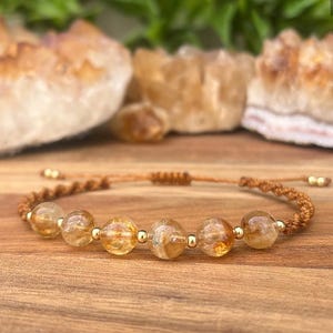 CITRINE Crystal Healing Bracelet - Positivity, Happiness, Success, Abundance, Motivation, Manifestation, Empowerment, Creativity, Joy.