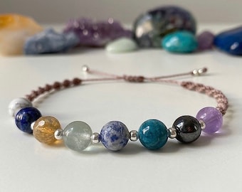 MENTAL CLARITY Crystal Healing Bracelet - Student Gifts - Study Focus Crystal Jewellery - Intuition, Clarity & Focus Crystals