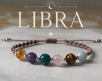 LIBRA Zodiac Crystal Bracelet - Star Sign Birthstone Gift - Crystal Jewellery Gifts - Birthday Sentimental Gift
