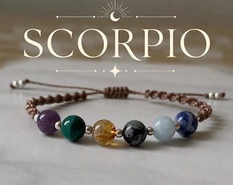 SCORPIO - Zodiac Crystal Bracelet - Star Sign Crystal Jewellery Gifts - Birthstone Gifts