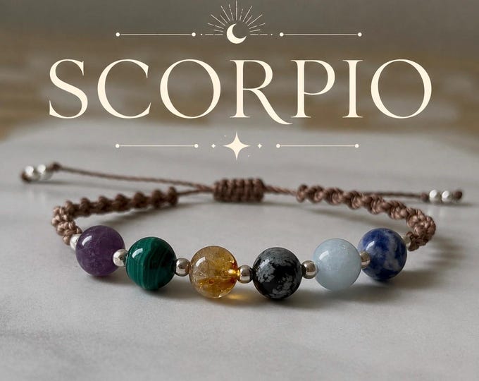 SCORPIO - Zodiac Crystal Bracelet - Star Sign Crystal Jewellery Gifts - Birthstone Gifts