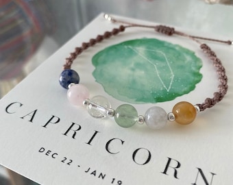 CAPRICORN Zodiac Crystal Bracelet - Birthstone Crystal Jewellery Gifts - Star Sign Jewellery.