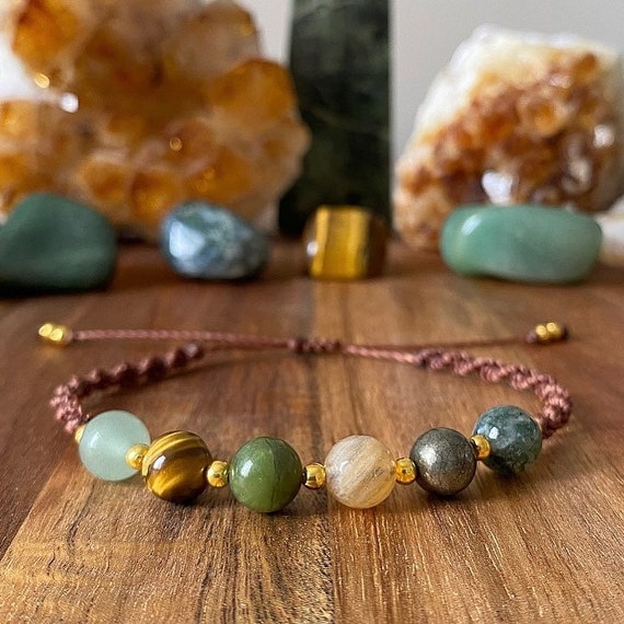 Bracelet Argenté – Attirer Richesse Abondance Prospérité – Lithothérapie