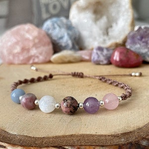 GRIEF & LOSS - Bereavement Crystal Bracelet - Heart Healing - Comfort Support Crystals - Thinking Of You Gifts - Grief Support