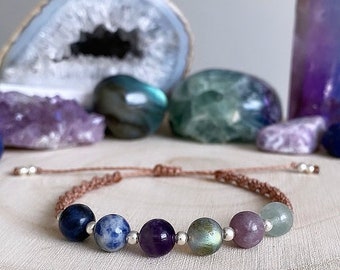 THIRD EYE CHAKRA - Crystal Chakra Healing Bracelet - Chakra Jewellery Crystal Gifts