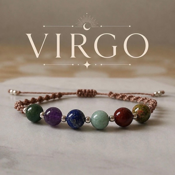 VIRGO Zodiac Crystal Bracelet - Birthstone Crystal Jewellery - Star Sign Gifts - Birthday Starsign Gifts