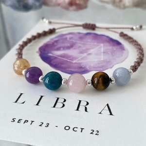 LIBRA Zodiac Crystal Bracelet - Star Sign Birthstone Gift - Crystal Jewellery Gifts - Birthday Sentimental Gift