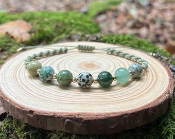 EARTH ELEMENT Crystal Healing Bracelet - Renewal - Balance - Connection - Spiritual Growth - Earthy Jewellery - Spiritual Healing Gifts