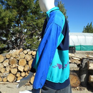 80's Vintage Retro Blue Skiwear Sweatshirt Unisex Adults-Size Medium image 2