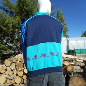 80's Vintage Retro Blue Skiwear Sweatshirt Unisex Adults-Size Medium image 1