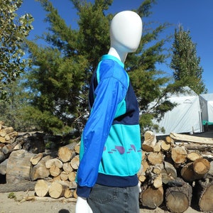 80's Vintage Retro Blue Skiwear Sweatshirt Unisex Adults-Size Medium image 5