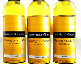 Natural Organic Massage & Body Oil, Sensual Massage, Bath Oil, Moisturizer, Dry Skin Relief, Best Body Oil