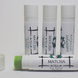 Matcha Tea Lippenbalsem | Volledig natuurlijke botanische infusies | Bescherming tegen de zon | Anti-oxidant huidverzorging | SPF voor de lippen | Biologische lippenbalsem | Gebarsten lippen