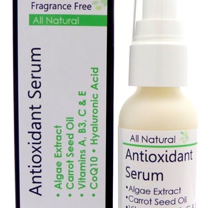 Antioxidant Face Moisturizer with CoQ10 Vitamins C & E | Hyaluronic Acid | Anti-aging Skincare | Vegan | Natural Skincare | Organic Skincare