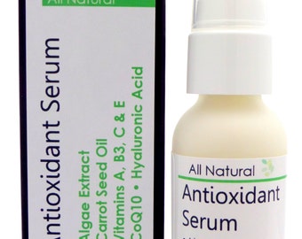 Antioxidant Face Serum: CoQ10, Vitamins C & E, Hyaluronic Acid