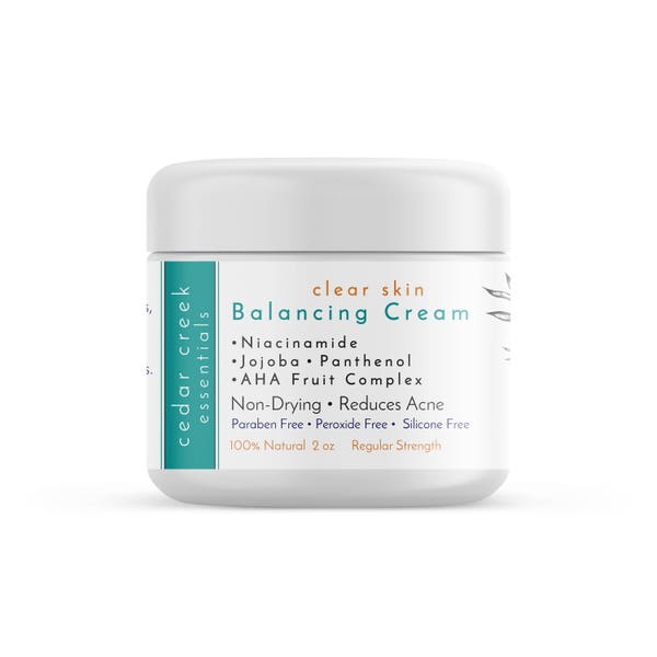 Clear Skin - Balancing Cream Acne Moisturizer with AHA's for Dry Skin with Acne, Natural Skincare - Now with Pumpkin Seed Oil