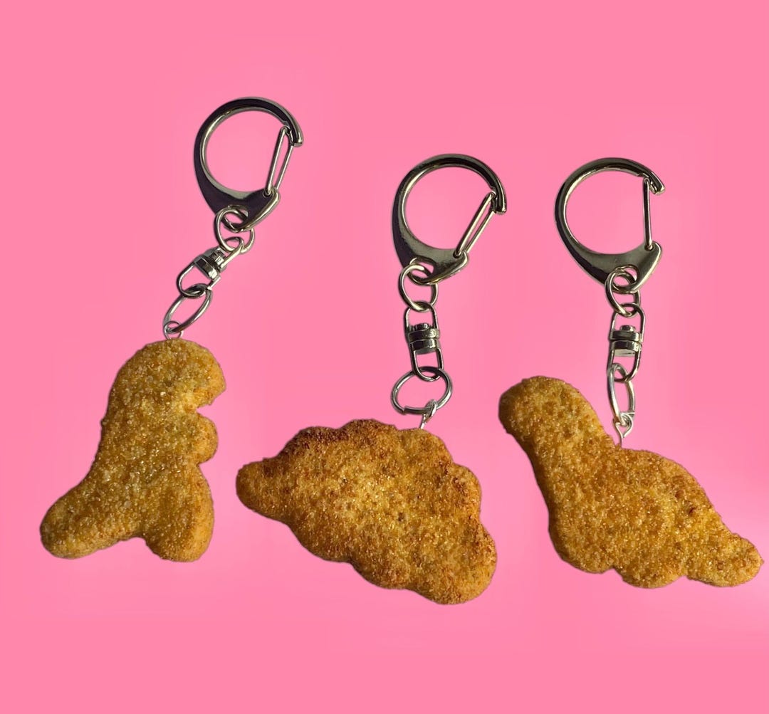 Nugget Key Chain Dino Nugget Keychain - Etsy