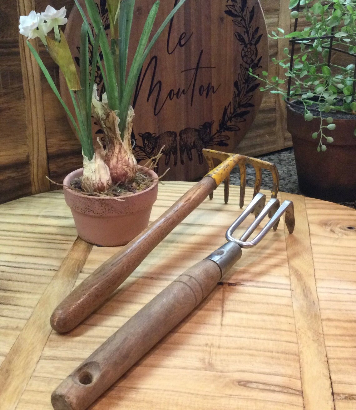 GartenTools Satz von zwei Liebe Vintage Garten Werkzeuge