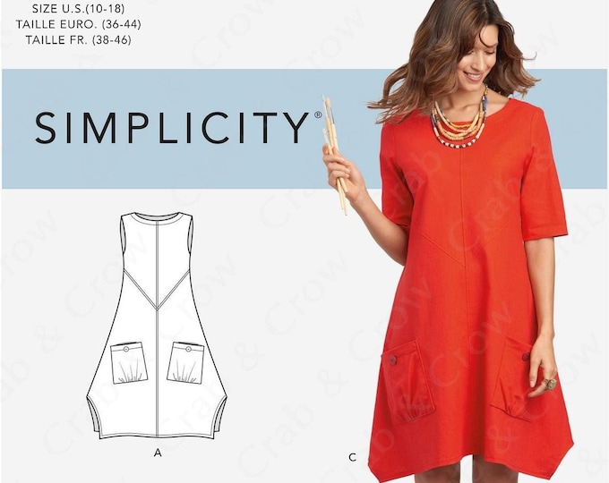 Simplicity S8640 Sewing Pattern Loose Fitting Dress or Tunic Etsy