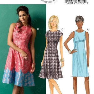 Butterick B5894 Sewing Pattern Misses Semi Fitted Princess Seam Dress with Scalloped Detail Option sz 8-16 Uncut