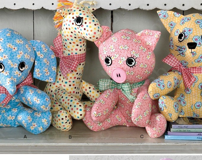 Simplicity 2613 Sewing Pattern for Two Pattern Piece Stuffed Animals ...