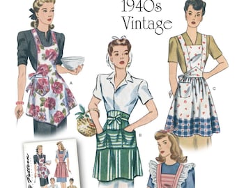 Simplicity 1221 Sewing Pattern Misses Vintage 1940s Reproduction Aprons sz S-L Uncut