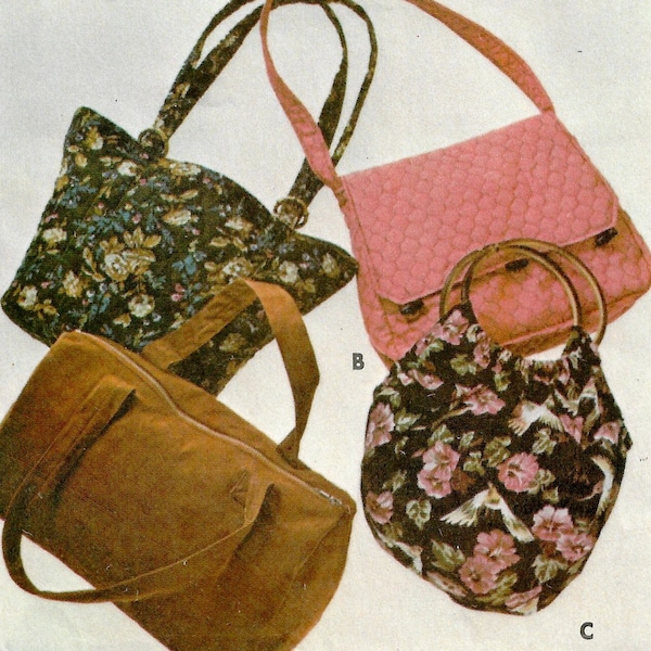 Butterick 4520 Sewing Pattern for Vintage 70s Handbags in Four Super Shapes Uncut