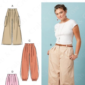 Mccalls M7907 Sewing Pattern Misses Easy Loose Fitting Fly Front Pants ...