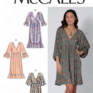 Mccalls M7969 Sewing Pattern for Misses Loose Fitting Pullover Dress ...