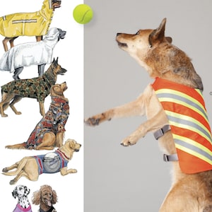 Simplicity 1578 Sewing Pattern for Large Size Dog Clothes Coat with Hood Bathrobe T-Shirt Backpack Vest Uncut