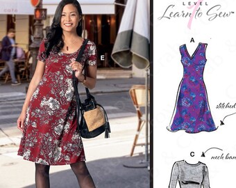 McCall's Sewing Pattern M8064-Y - Women's Dress Or Top Pattern In Sizes XS, S, M