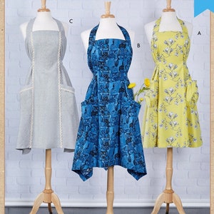 Kwik Sew K4305 Sewing Pattern for Misses Aprons with Hemline and Pocket Variations XS-XL Uncut