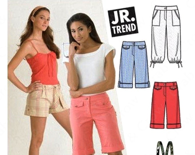 Simplicity 3849 Sewing Pattern for Juniors Cropped Pants and Shorts Sz