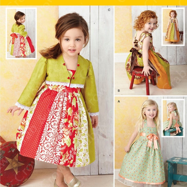 Simplicity 1331 Sewing Pattern for Toddler Girls Dresses and Bolero by Tenderfeet Stitches Designs sz 1/2-4 Uncut