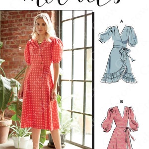 Mccalls M8036 Sewing Pattern Misses Wrap Front Dress With Sash - Etsy