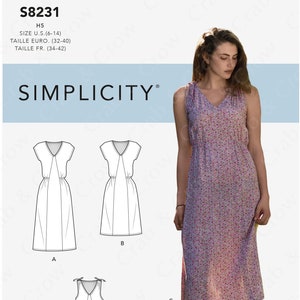 Simplicity S8231 Sewing Pattern Misses Elastic Waist Dress in - Etsy