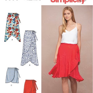 Simplicity 8606 Sewing Pattern Misses Wrap Skirt in Four - Etsy