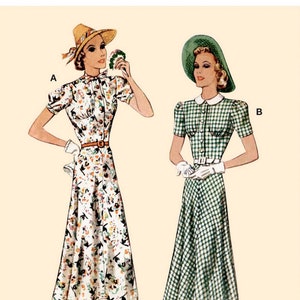 McCalls M8338 Sewing Pattern Misses Vintage 30s Reproduction Dresses and Belt sz 6-14 or 14-22 Uncut