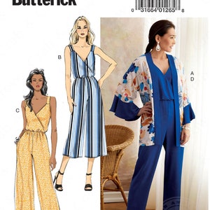 Butterick B6691 Sewing Pattern Misses Easy Jacket and Jumpsuit with Length Variations sz 6-14 or 14-22 Uncut